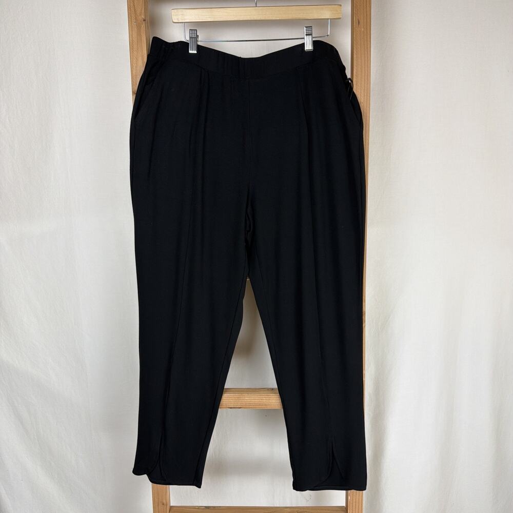 NWT Liv by Habitat Slim Black Straight Leg Pull On Ankle Pants XXL #0752